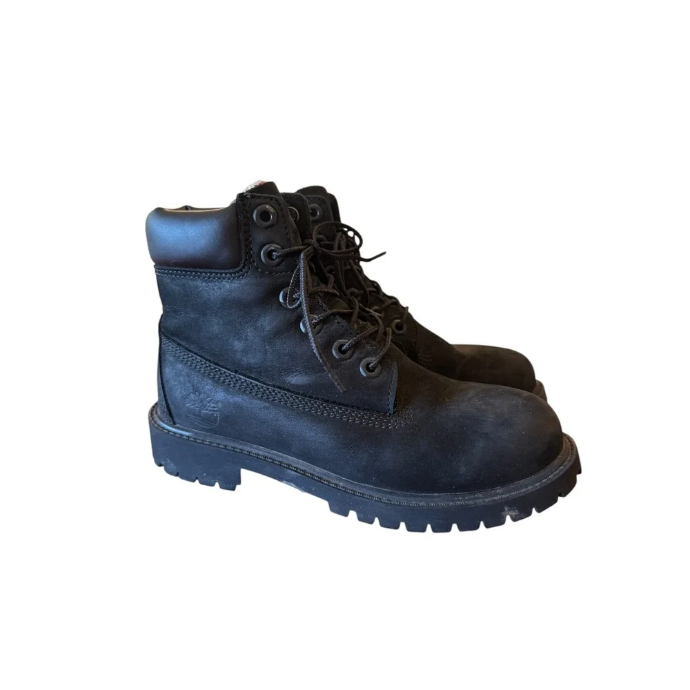 Timberland Junior Nubuck‎ Boots 3.5 Black Premium 6 Inch Waterproof Kids Youth